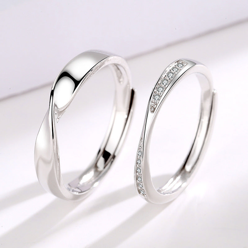 Wholesale Mobius couple ring fashion 520 Valentine's Day ring female Net Red simple open ring Qixi gift